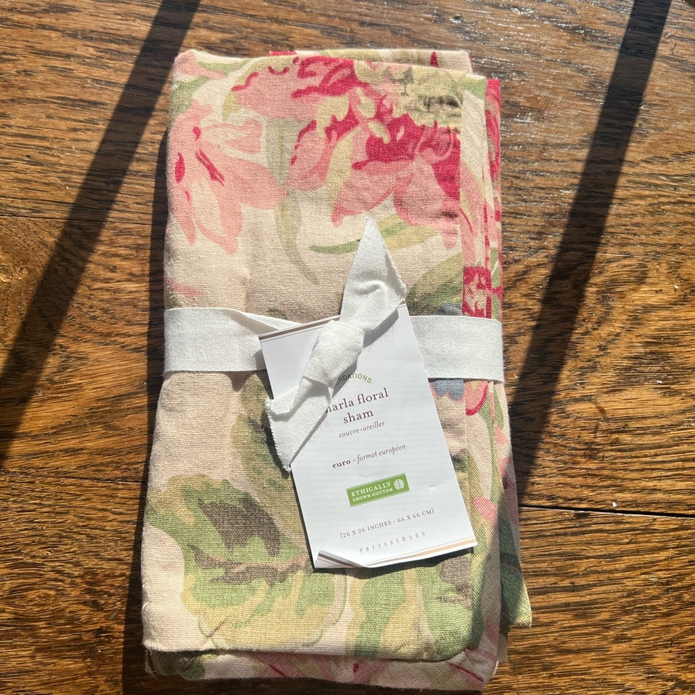 Brand New Pottery Barn Marla Flora Euro Shams (set of 3)